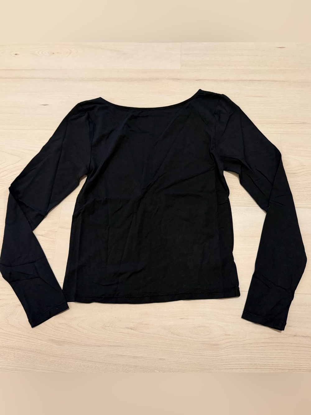 nuuds Black Long Sleeve Boatneck Top Medium